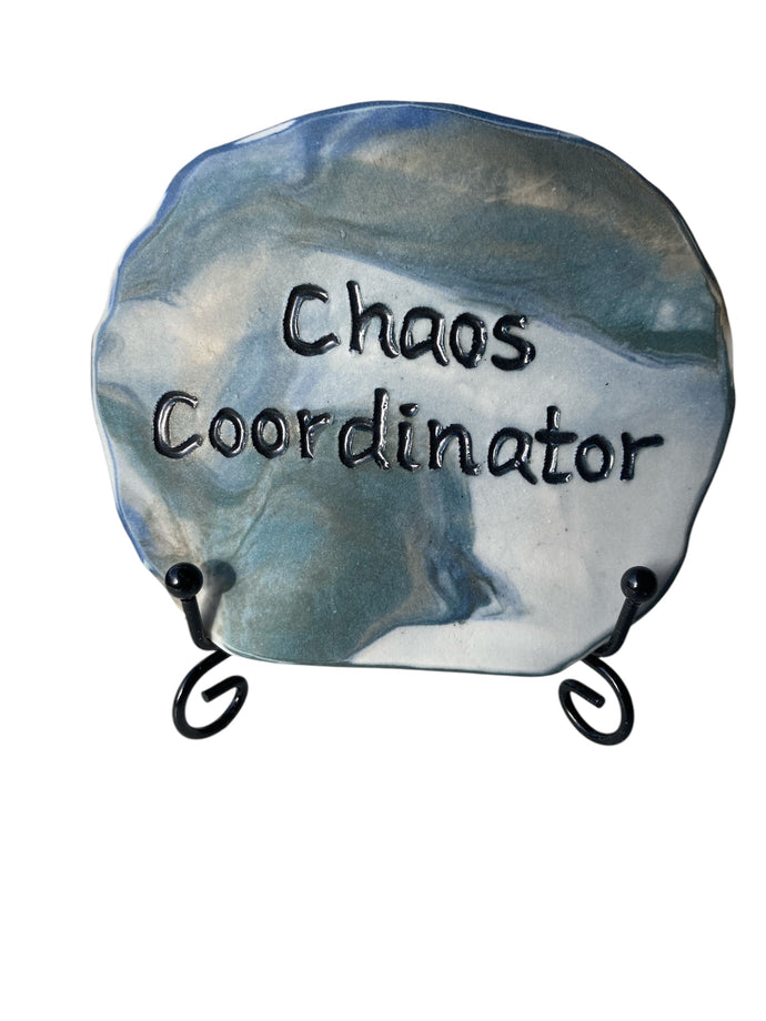 Chaos Coordinator plaque on stand